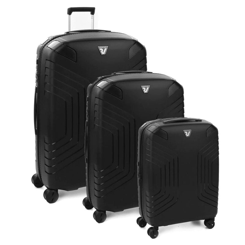 Roncato Ypsilon Hardsided Spinner Suitcase 3pc Set - Black - Love Luggage