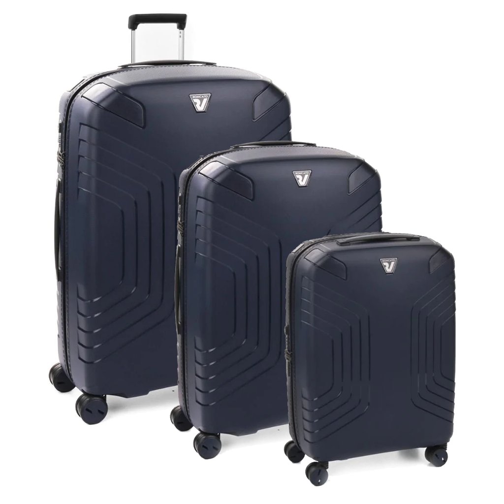 Roncato Ypsilon Hardsided Spinner Suitcase 3pc Set - Dark Blue - Love Luggage