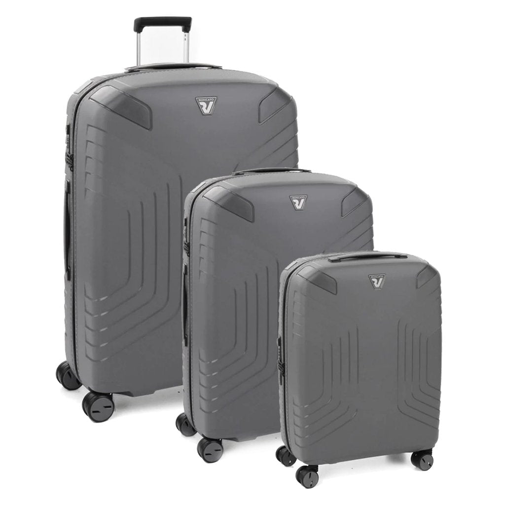 Roncato Ypsilon Hardsided Spinner Suitcase 3pc Set - Grey - Love Luggage