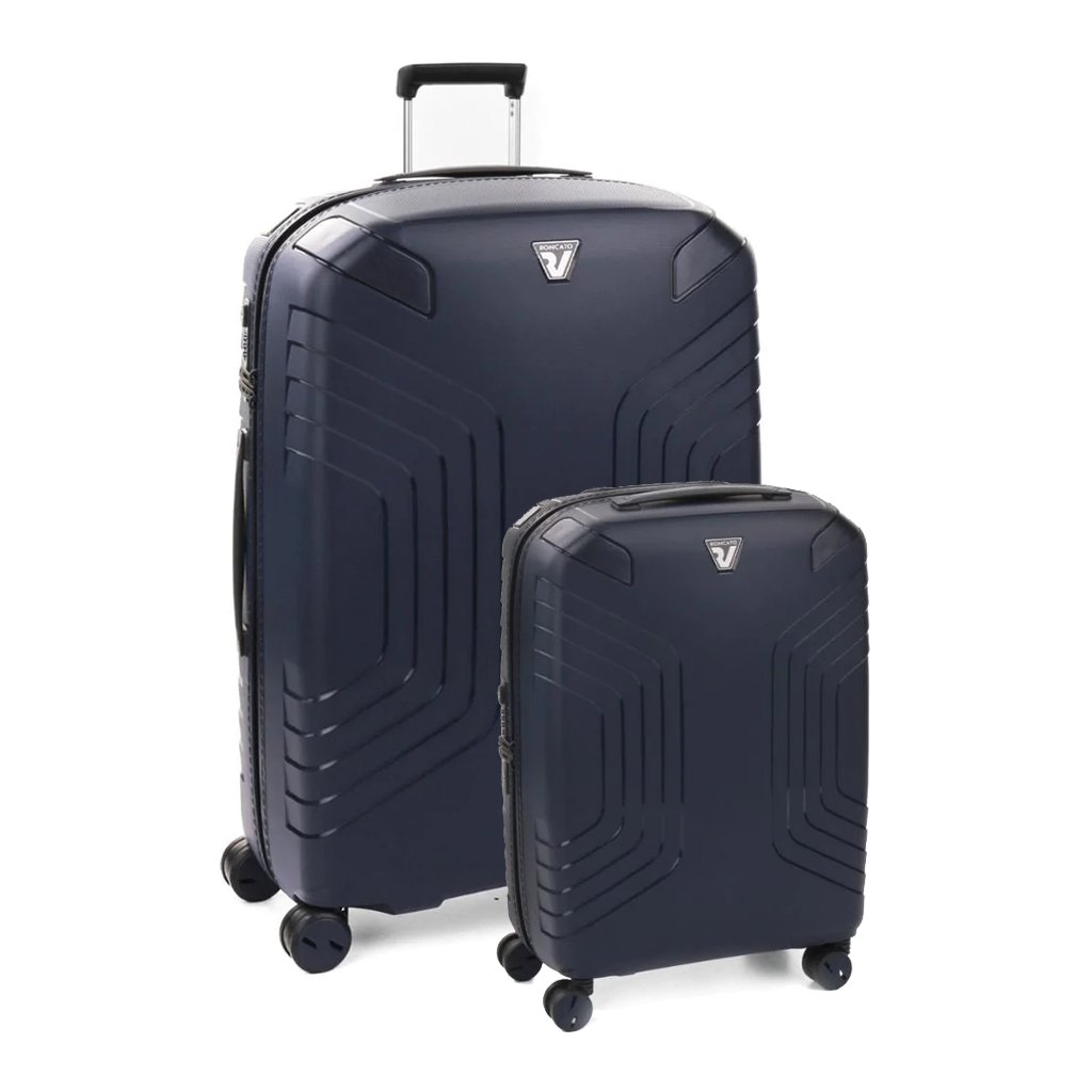Roncato Ypsilon Hardsided Spinner Suitcase Duo Set - Dark Blue - Love Luggage