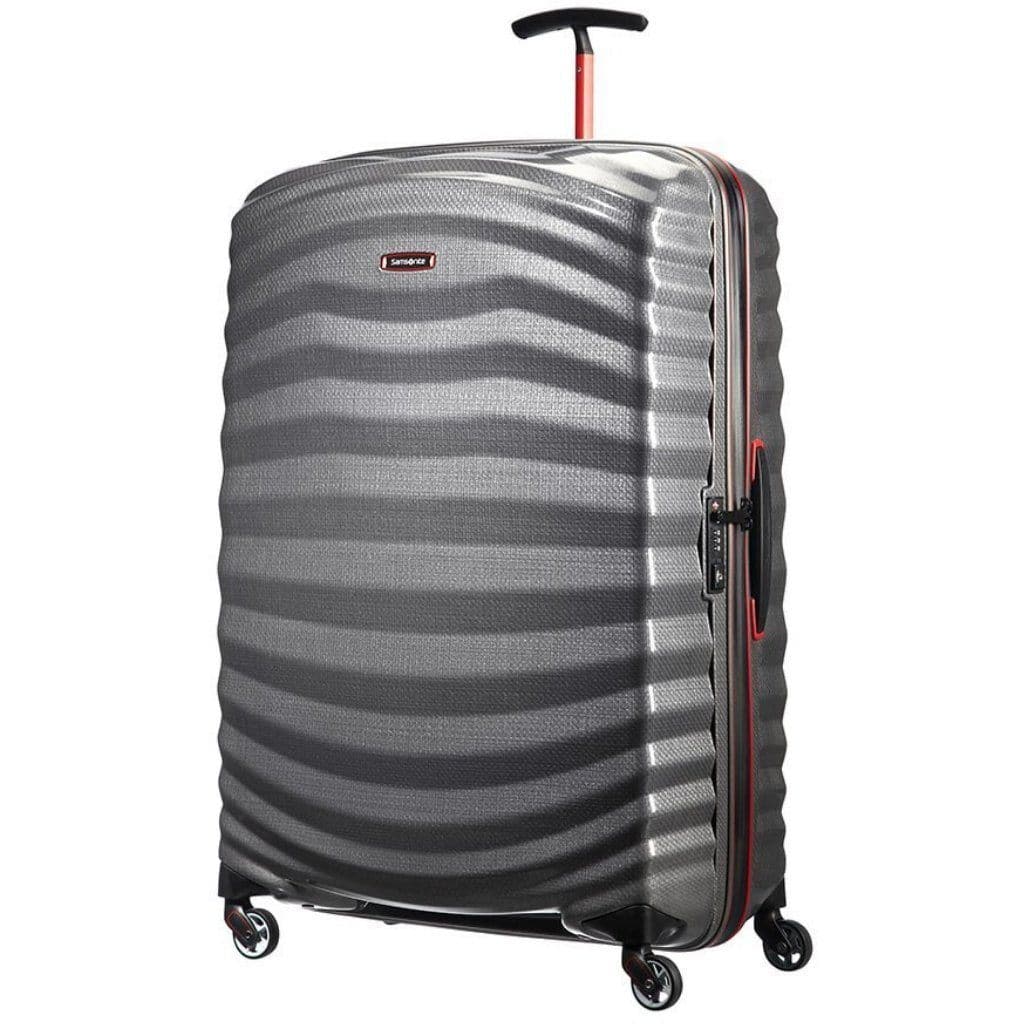 Samsonite Lite - Shock Sport 3 Piece Hardsided Suitcase Set - Eclipse Grey/Red - Love Luggage