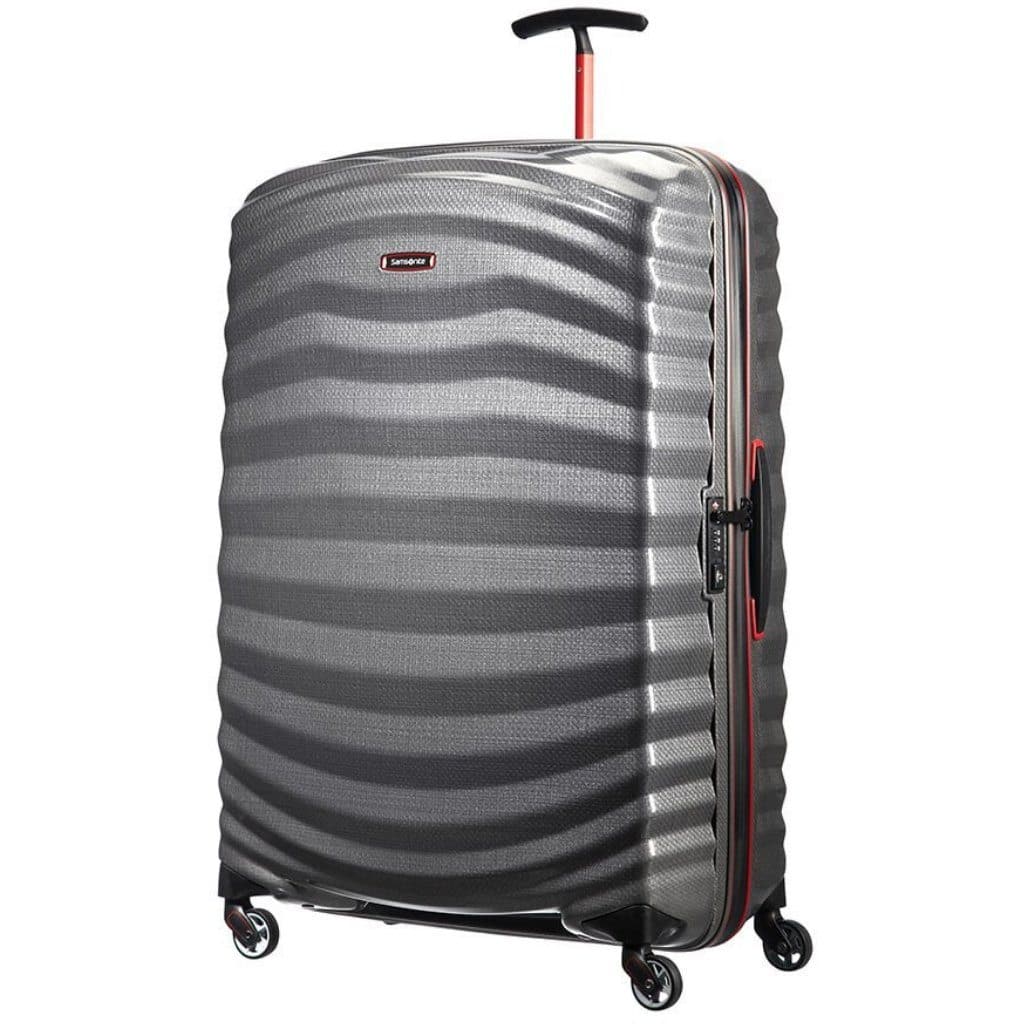 Samsonite Lite - Shock Sport 3 Piece Hardsided Suitcase Set - Eclipse Grey/Red - Love Luggage
