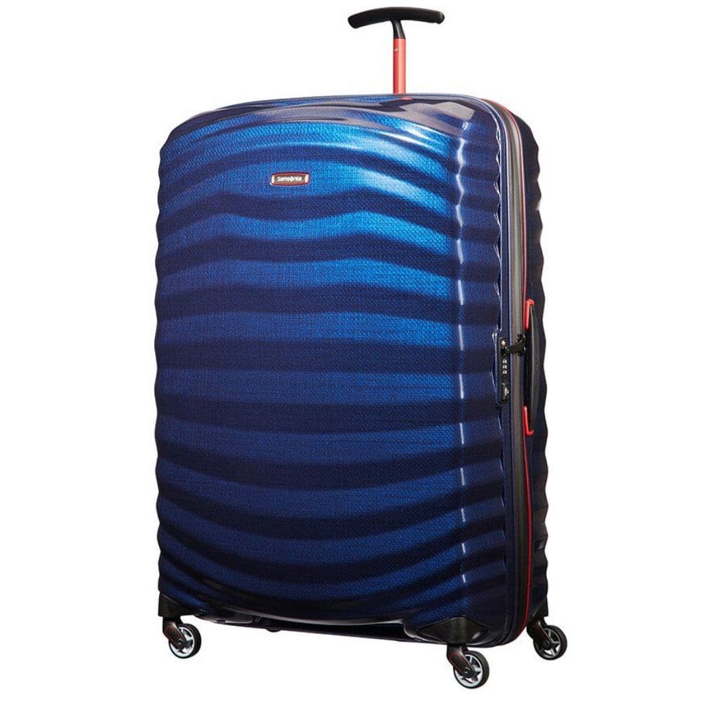 Samsonite Lite-Shock Sport Large 81cm Hardsided Suitcase - Nautical Blue/Red - Love Luggage