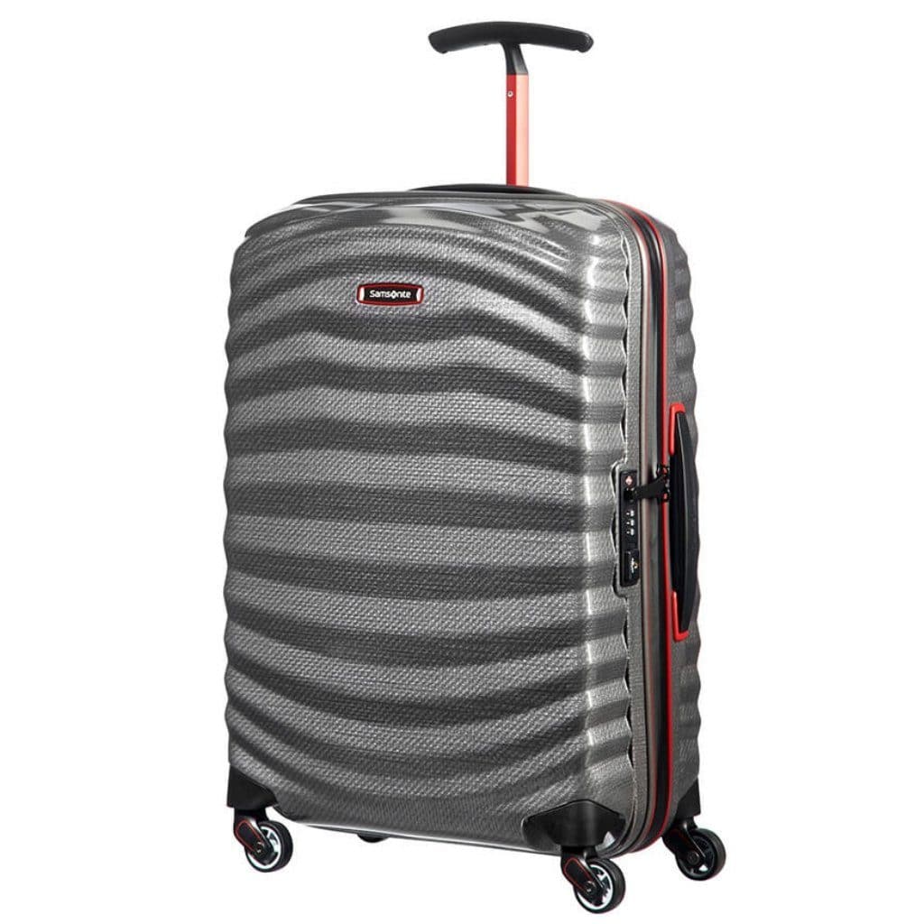 Samsonite Lite - Shock Sport Small/Cabin 55cm Suitcase - Eclipse Grey/Red - Love Luggage