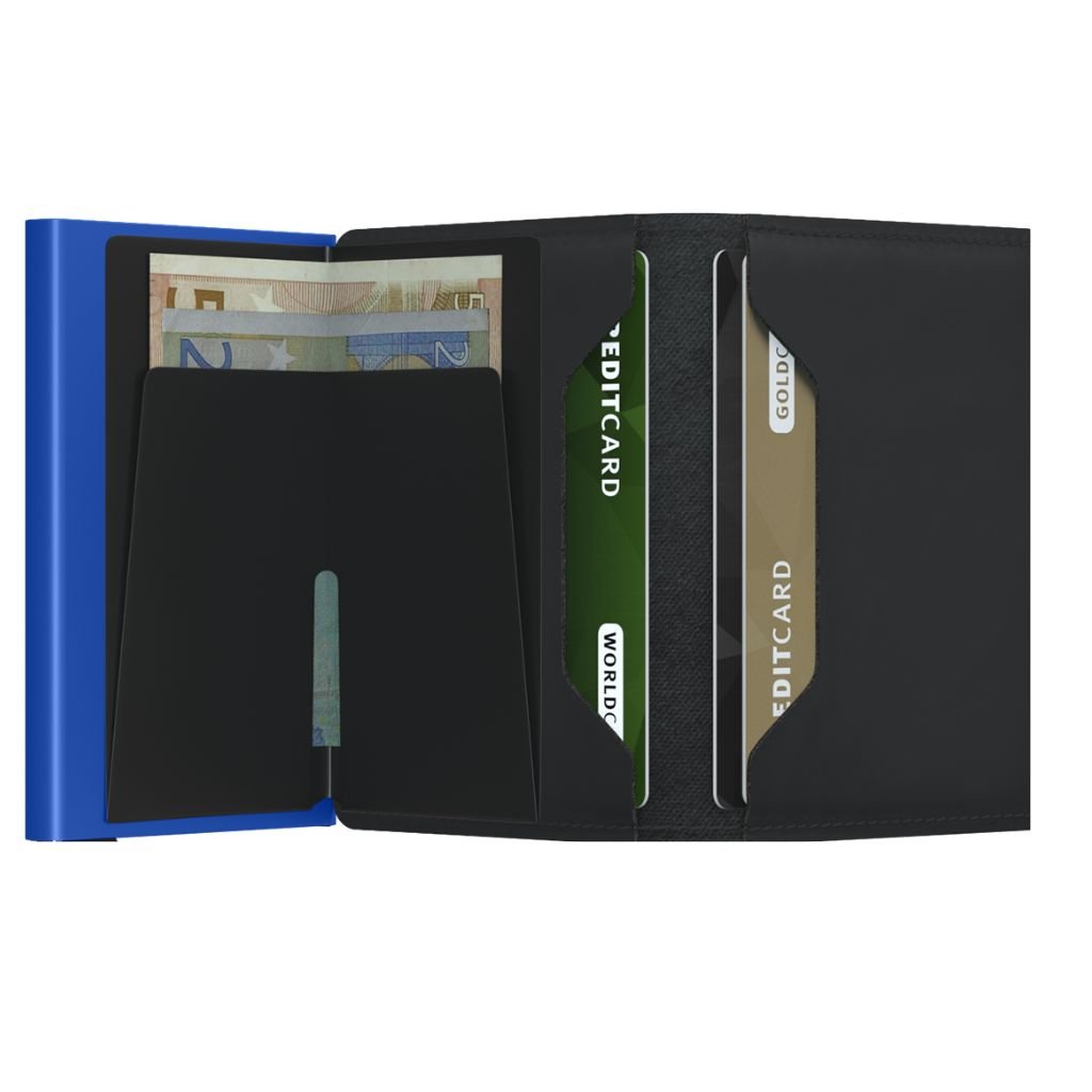 Secrid Miniwallet Matte Black & Blue - Love Luggage