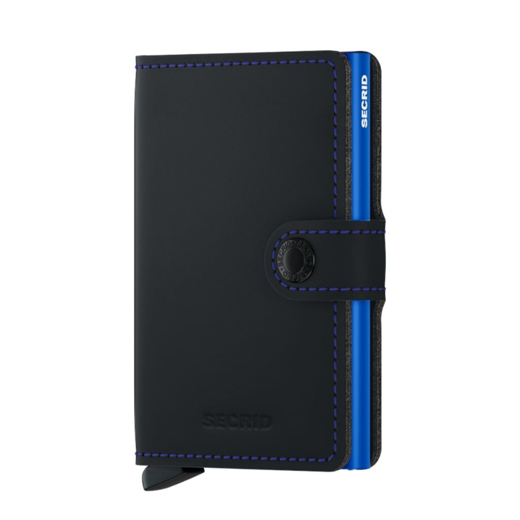 Secrid Miniwallet Matte Black & Blue - Love Luggage