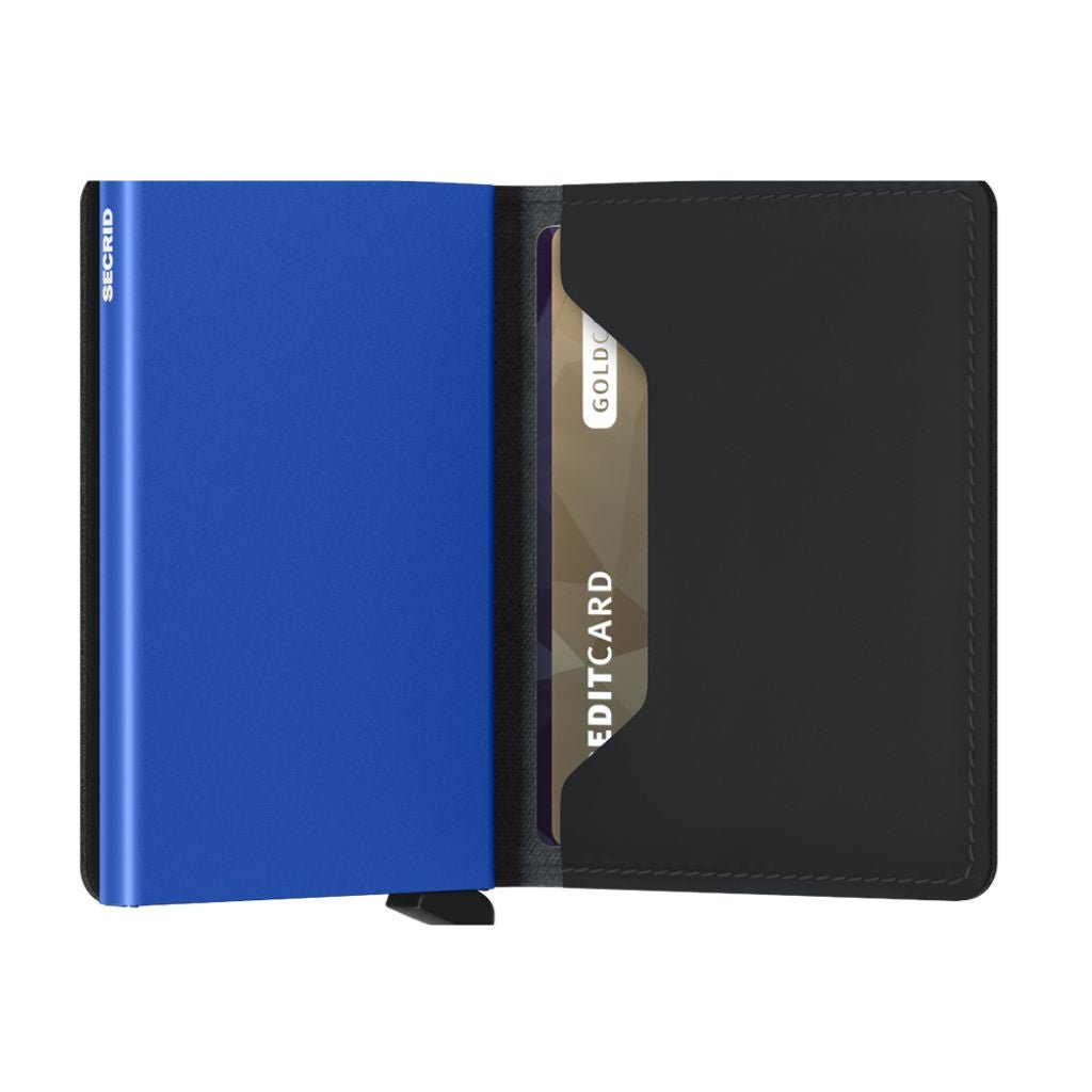 Secrid Miniwallet Matte Black & Blue - Love Luggage