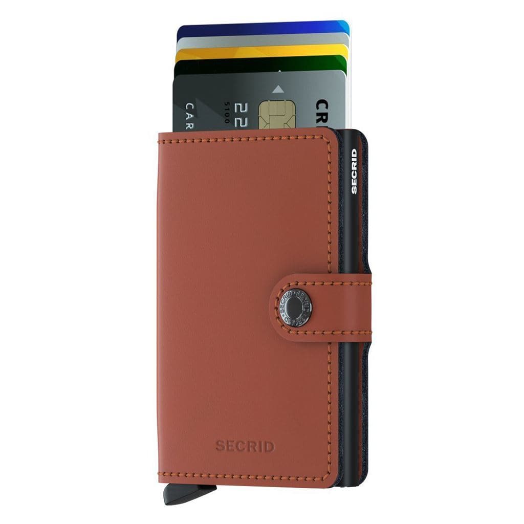 Secrid Miniwallet - Matte Brick - Black Leather - Love Luggage