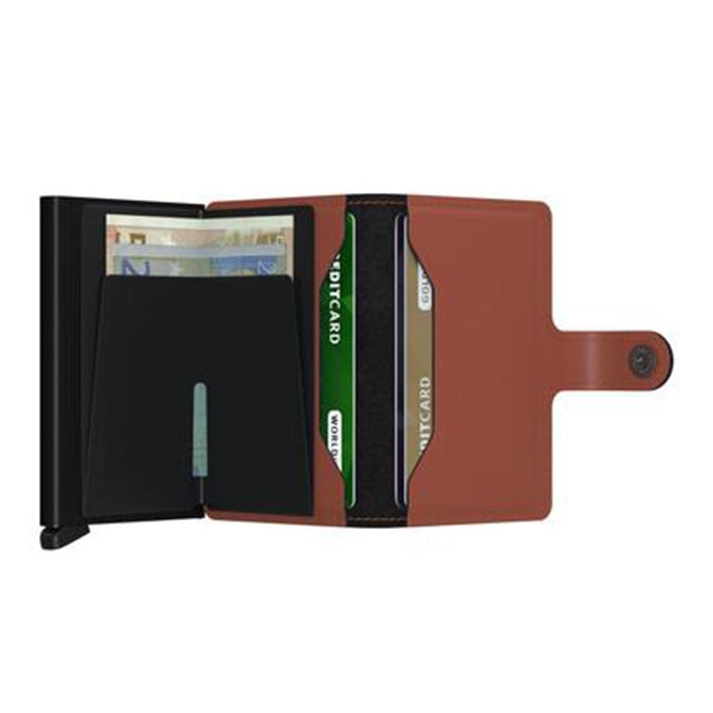 Secrid Miniwallet - Matte Brick - Black Leather - Love Luggage