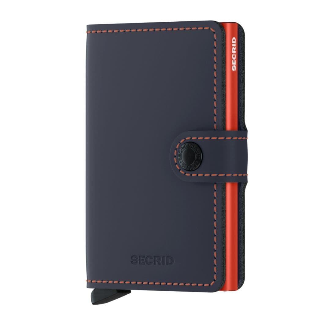 Secrid Miniwallet - Matte Nightblue & Orange Leather - Love Luggage