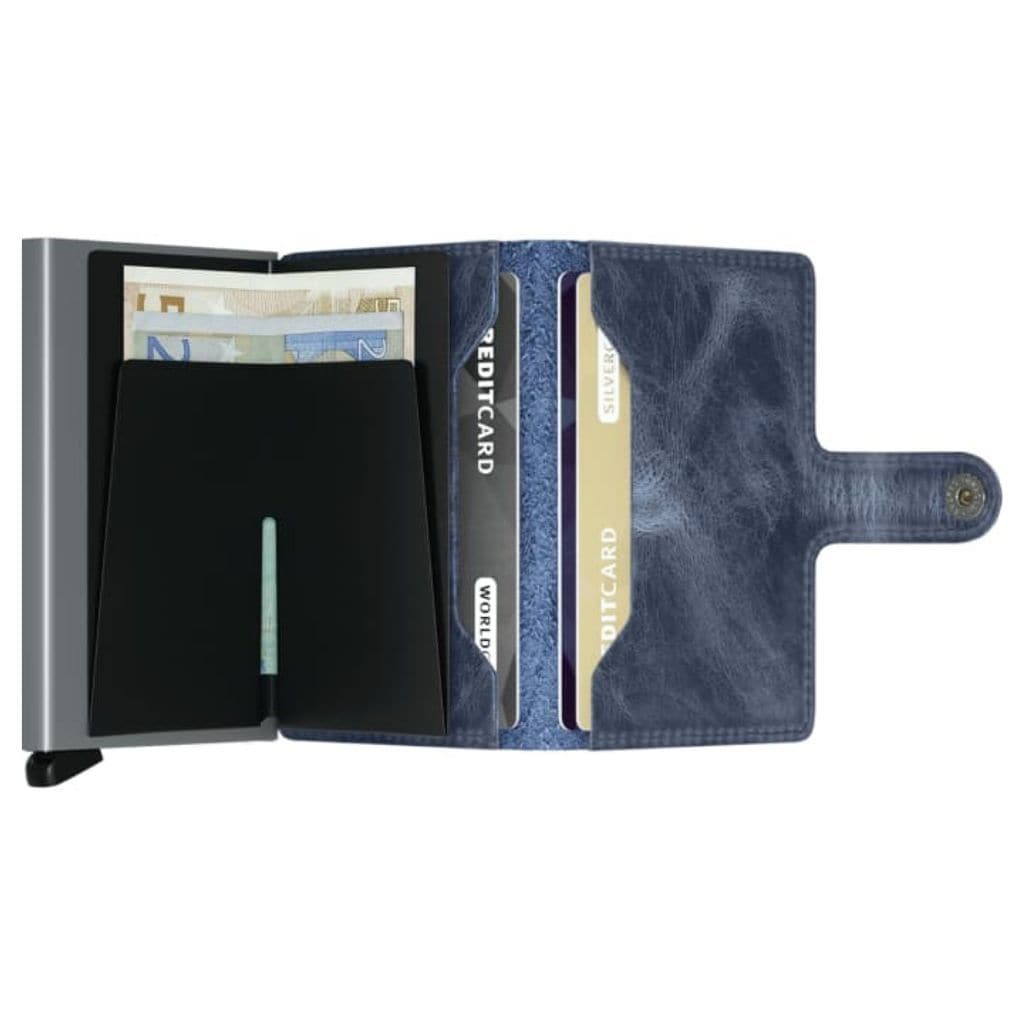 Secrid Miniwallet - Vintage Blue Leather - Love Luggage