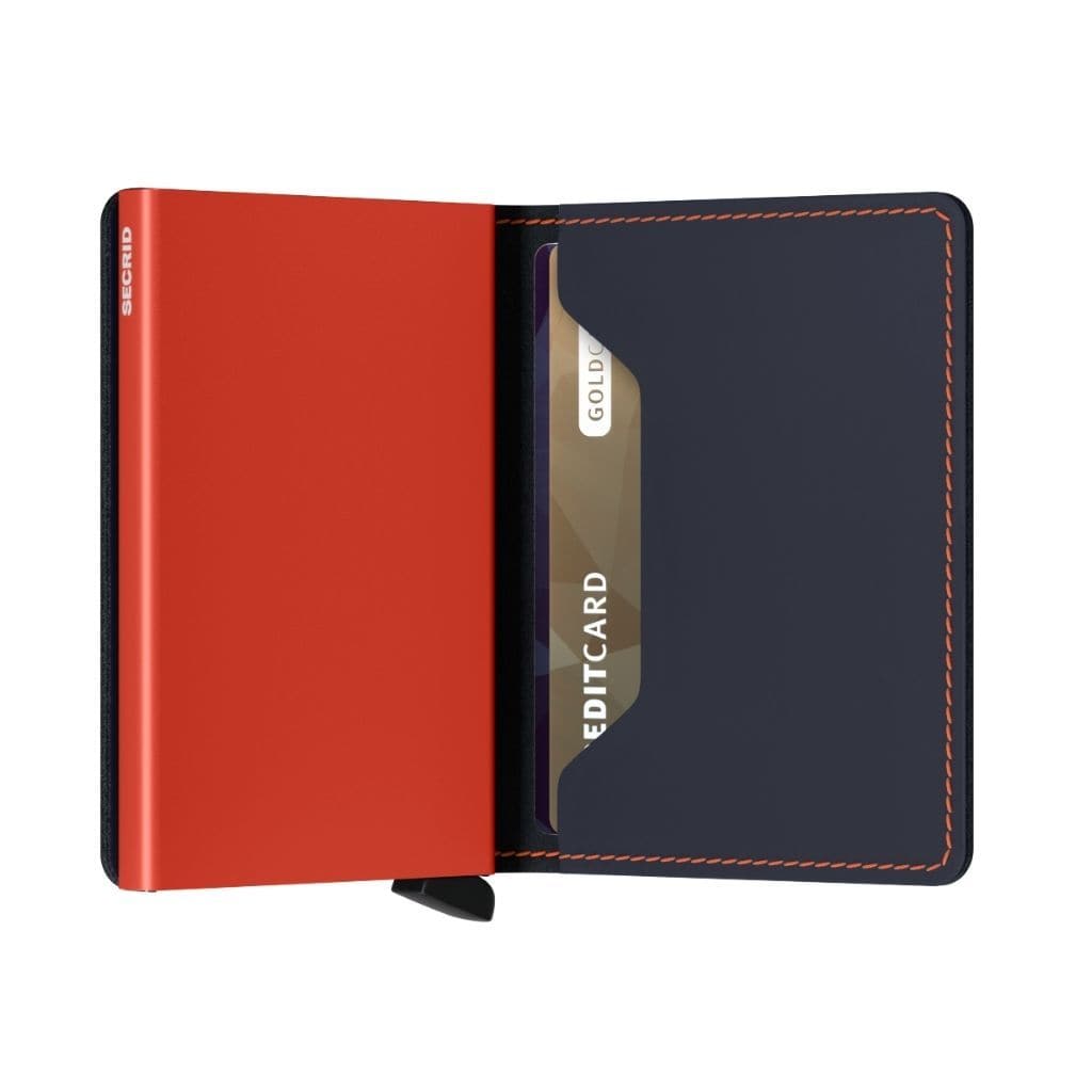 Secrid Slimwallet - Matte Nightblue & Orange - Love Luggage