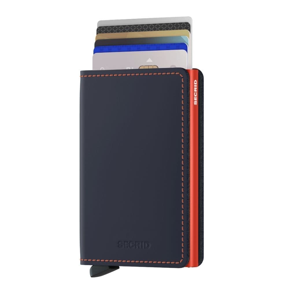 Secrid Slimwallet - Matte Nightblue & Orange - Love Luggage