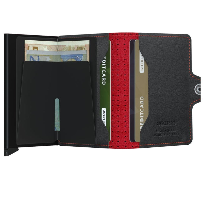 Secrid Twinwallet Perforated Black - Red - Love Luggage