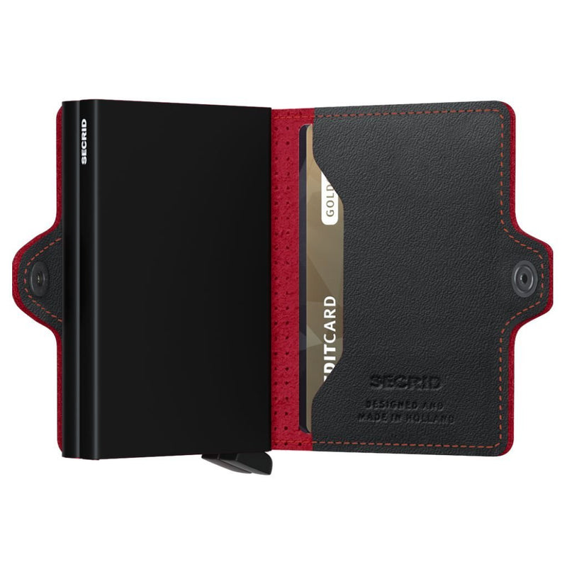 Secrid Twinwallet Perforated Black - Red - Love Luggage