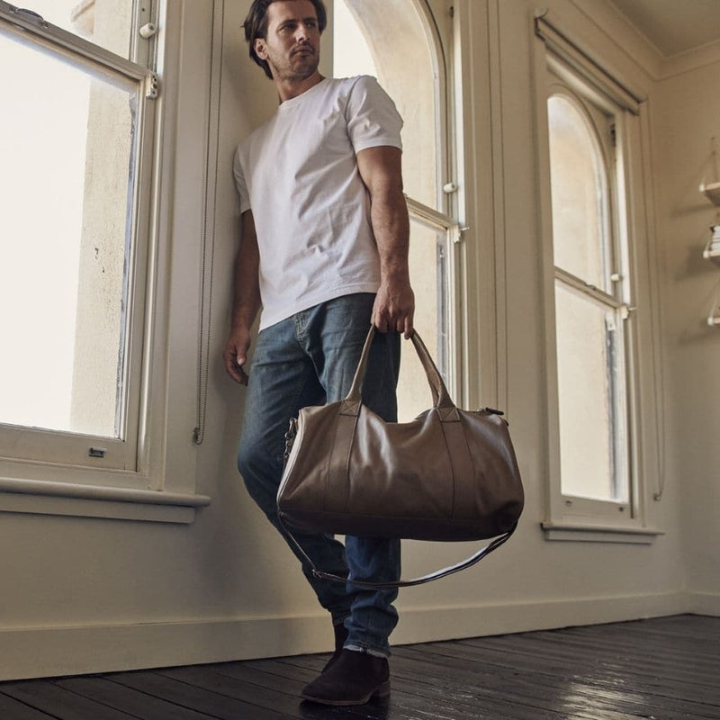 Stitch & Hide Globe Weekender Leather Duffel - Love Luggage