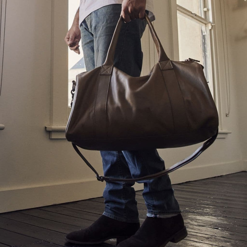 Stitch & Hide Globe Weekender Leather Duffel - Love Luggage