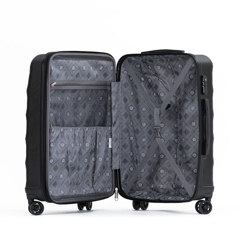 Tosca Bahamas 3 Piece Hardsided Suitcase Set - Black - Love Luggage