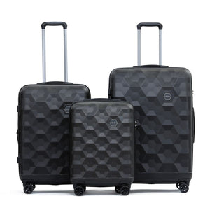 Tosca Bahamas 3 Piece Hardsided Suitcase Set - Black - Love Luggage