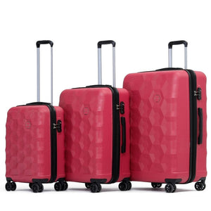 Tosca Bahamas 3 Piece Hardsided Suitcase Set - Red - Love Luggage