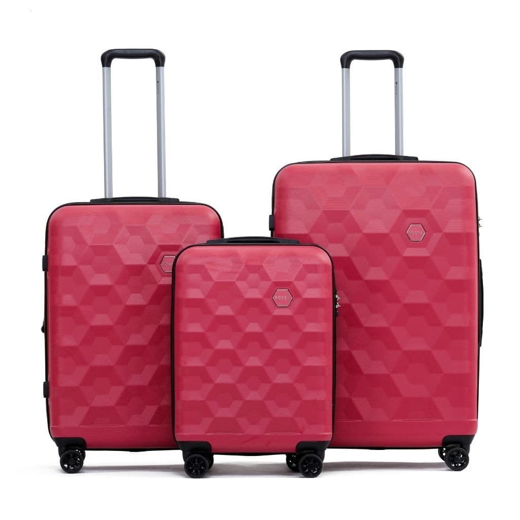 Tosca Bahamas 3 Piece Hardsided Suitcase Set - Red - Love Luggage