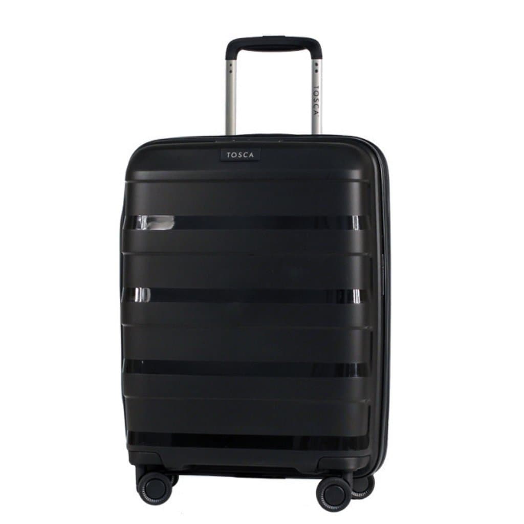 Tosca Comet 2 Piece Carry On & Large Hardsided Suitcase Duo - Black - Love Luggage