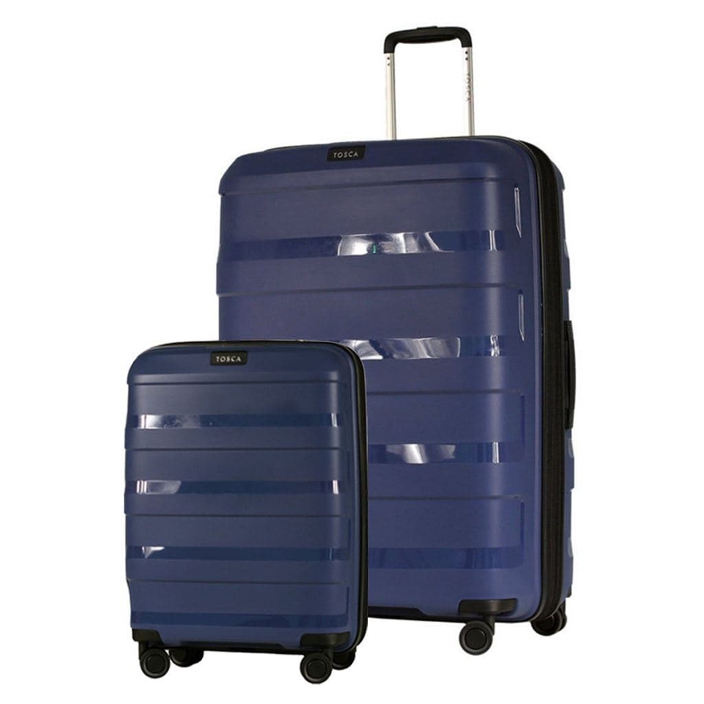 Tosca Comet 2 Piece Carry On & Large Hardsided Suitcase Duo - Blue - Love Luggage