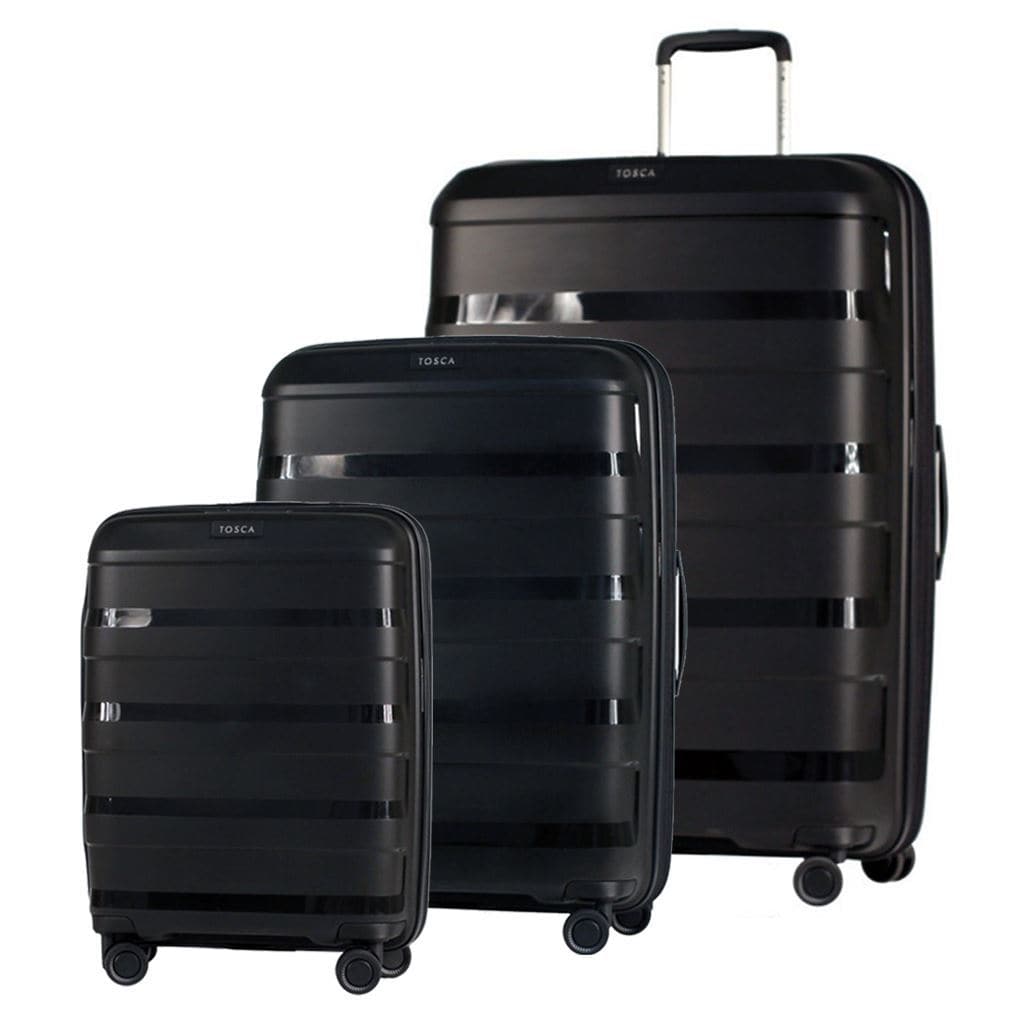Tosca Comet 3 Piece Hardsided Suitcase Set - Black - Love Luggage