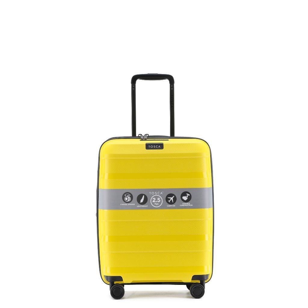 Tosca Comet Carry On 55cm Hardsided Suitcase - Yellow - Love Luggage