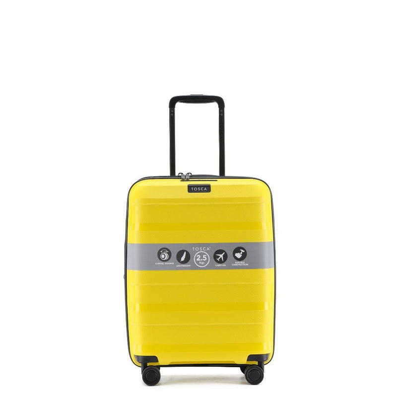 Tosca Comet Carry On 55cm Hardsided Suitcase - Yellow - Love Luggage