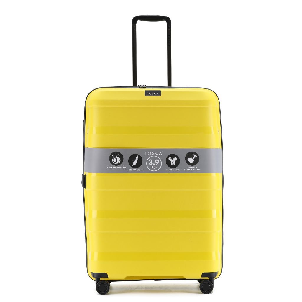 Tosca Comet Large 75cm Hardsided Expander Suitcase - Yellow - Love Luggage