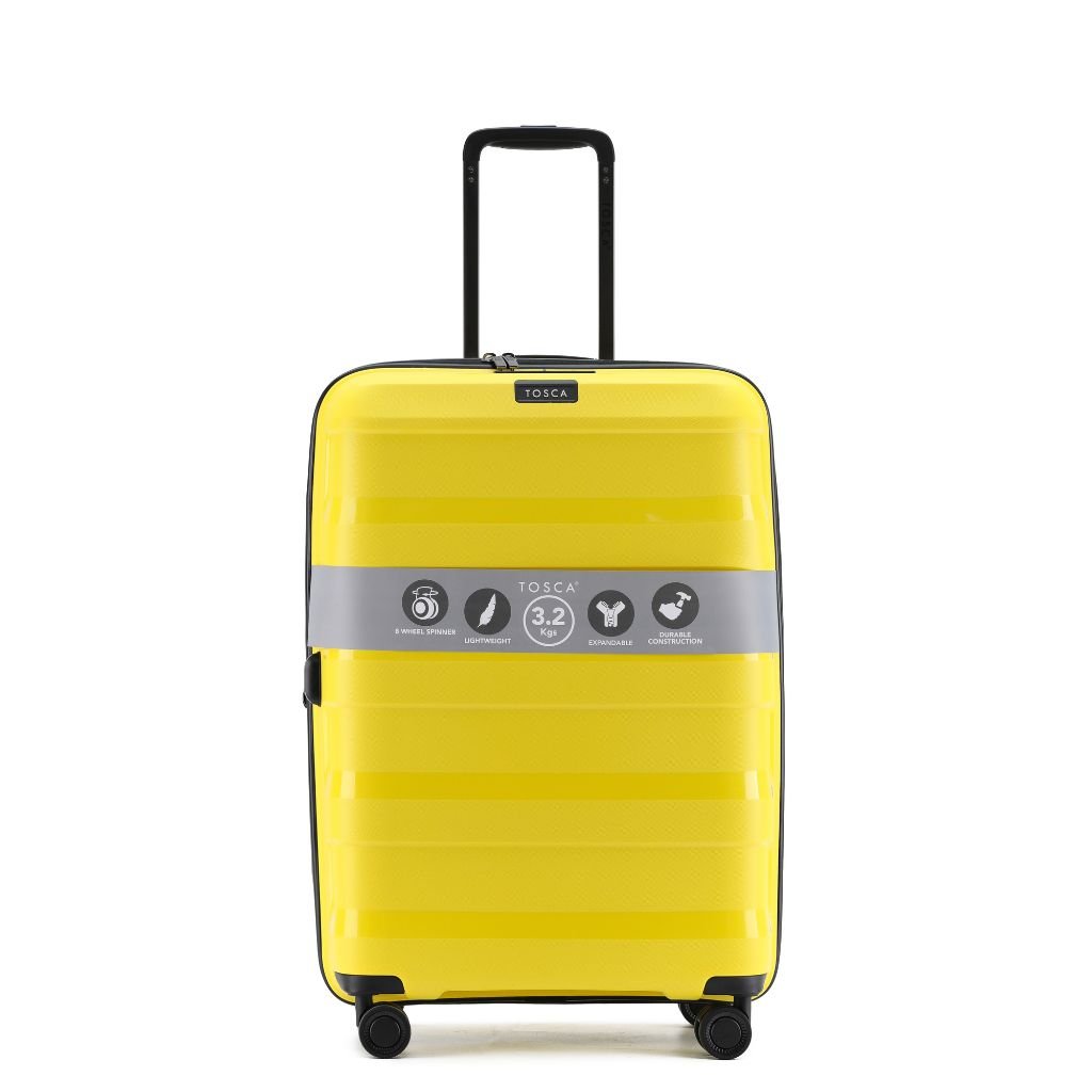 Tosca Comet Medium 65cm Hardsided Expander Suitcase - Yellow - Love Luggage