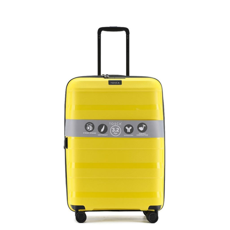 Tosca Comet Medium 65cm Hardsided Expander Suitcase - Yellow - Love Luggage