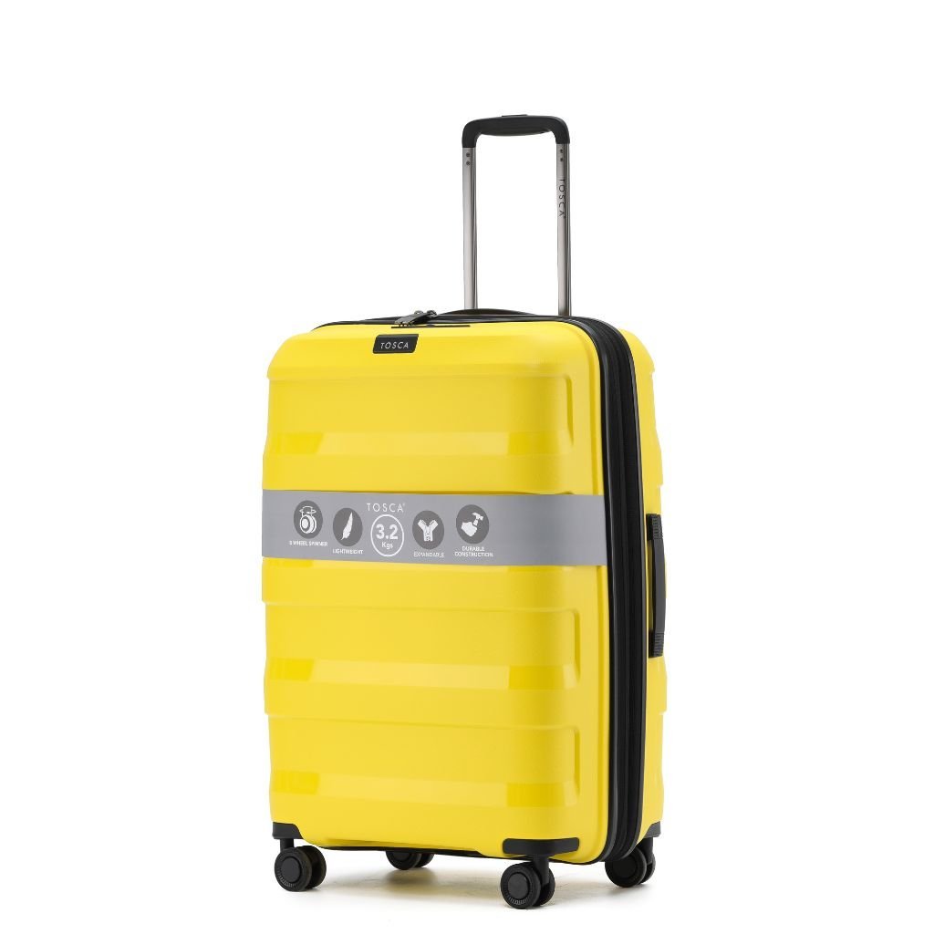 Tosca Comet Medium 65cm Hardsided Expander Suitcase - Yellow - Love Luggage