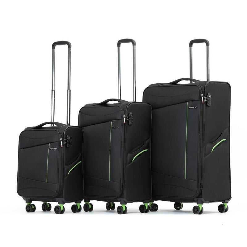 Tosca Max Lite 3.0 Softsided 3 Piece Suitcase Set - Black - Love Luggage