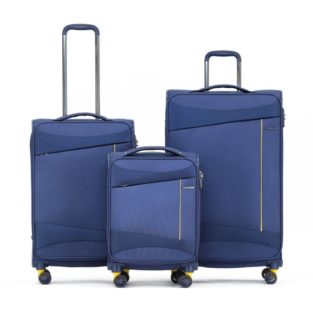 Tosca Max Lite 3.0 Softsided 3 Piece Suitcase Set - Navy - Love Luggage