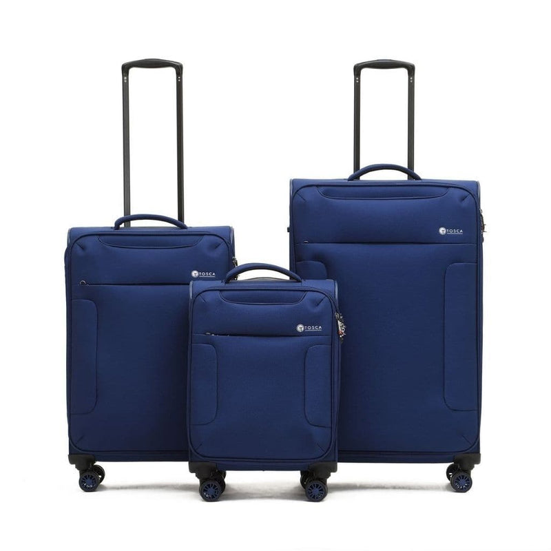 Tosca So Lite 3 Piece Softsided SuperLight Luggage Set - Navy - Love Luggage