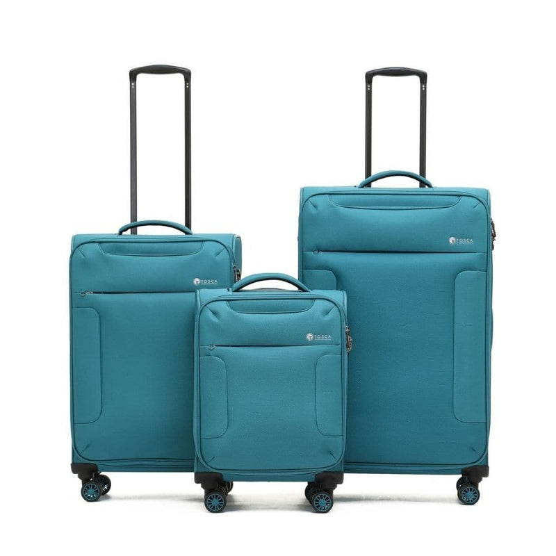 Tosca So Lite 3 Piece Softsided SuperLight Luggage Set - Teal - Love Luggage