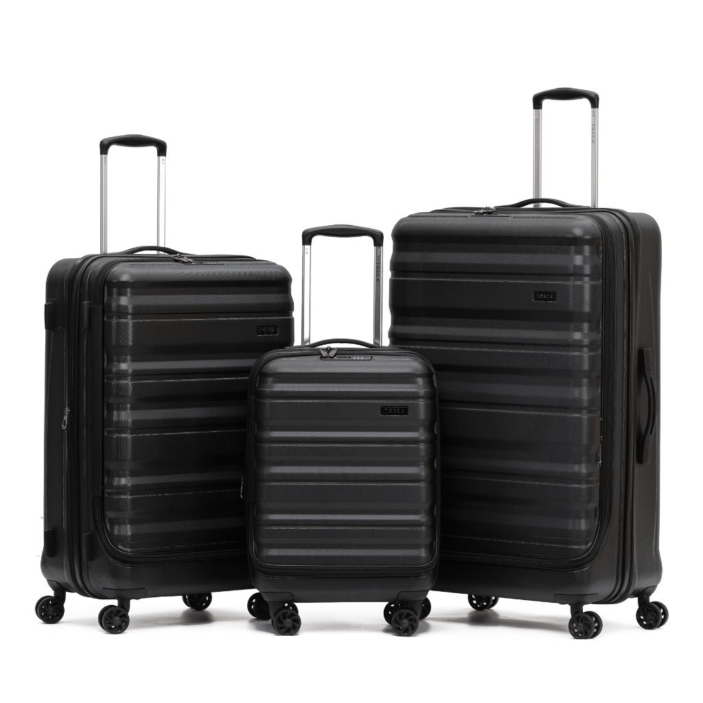 Tosca Sub Zero 2.0 3 Piece Hardsided Luggage Set - Black - Love Luggage