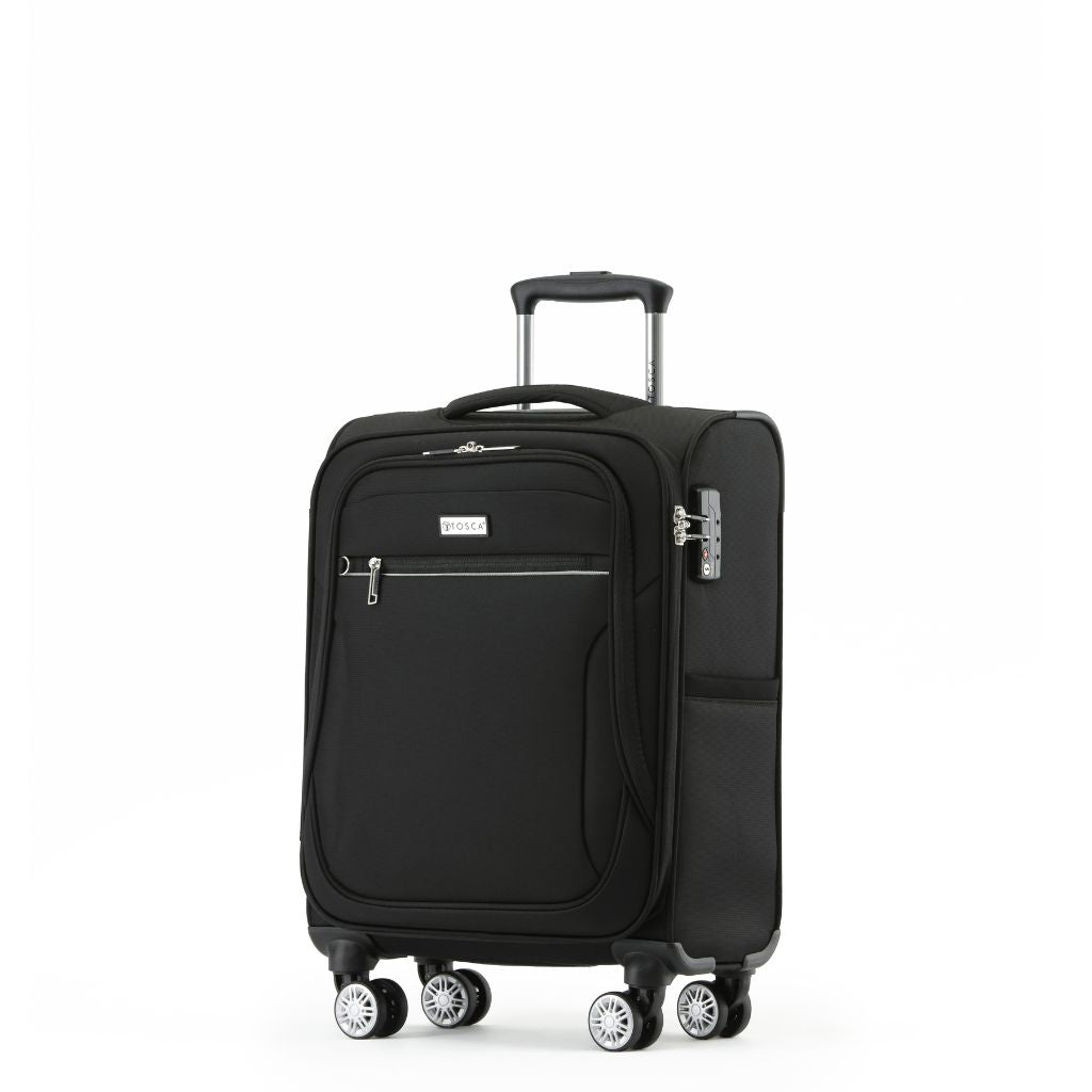 Tosca Transporter Softsided Cabin Suitcase - Black - Love Luggage