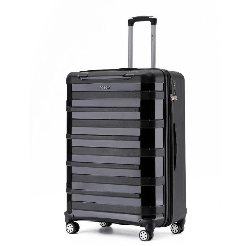 Tosca Warrior 3 Piece Hardsided Suitcase Set - Black - Love Luggage