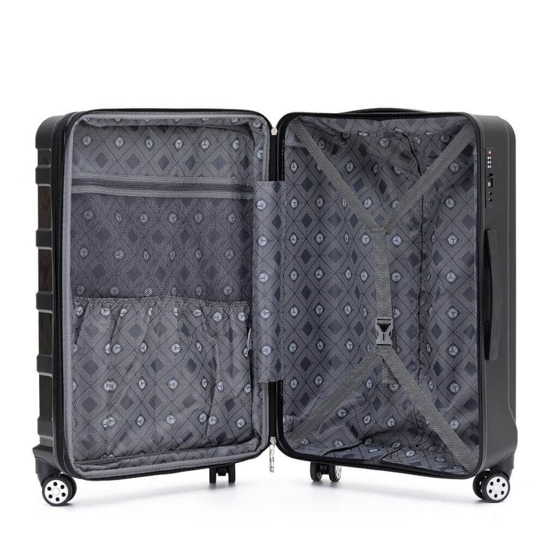 Tosca Warrior 3 Piece Hardsided Suitcase Set - Black - Love Luggage