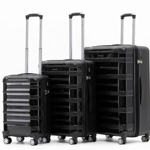 Tosca Warrior 3 Piece Hardsided Suitcase Set - Black - Love Luggage