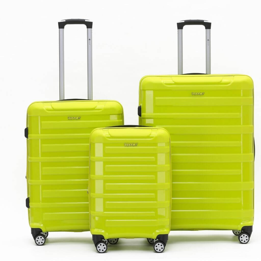 Tosca Warrior 3 Piece Hardsided Suitcase Set - Lime - Love Luggage