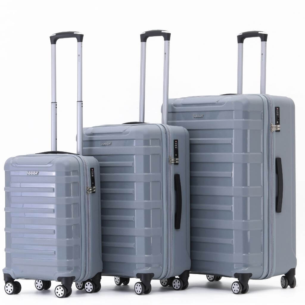 Tosca Warrior 3 Piece Hardsided Suitcase Set - Silver - Love Luggage