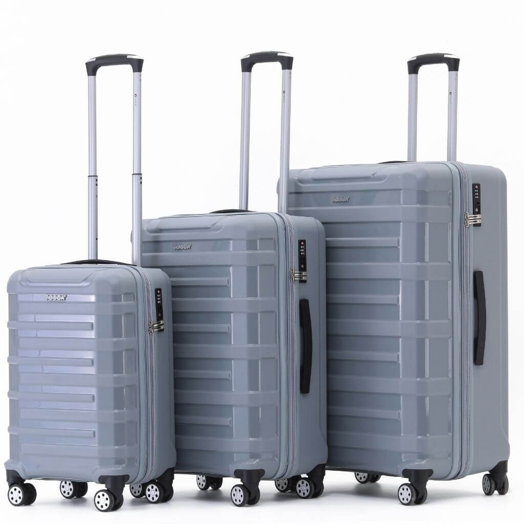Tosca Warrior 3 Piece Hardsided Suitcase Set - Silver - Love Luggage