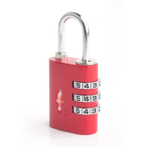 TSA Lock 3 Dial Single - Red - Love Luggage