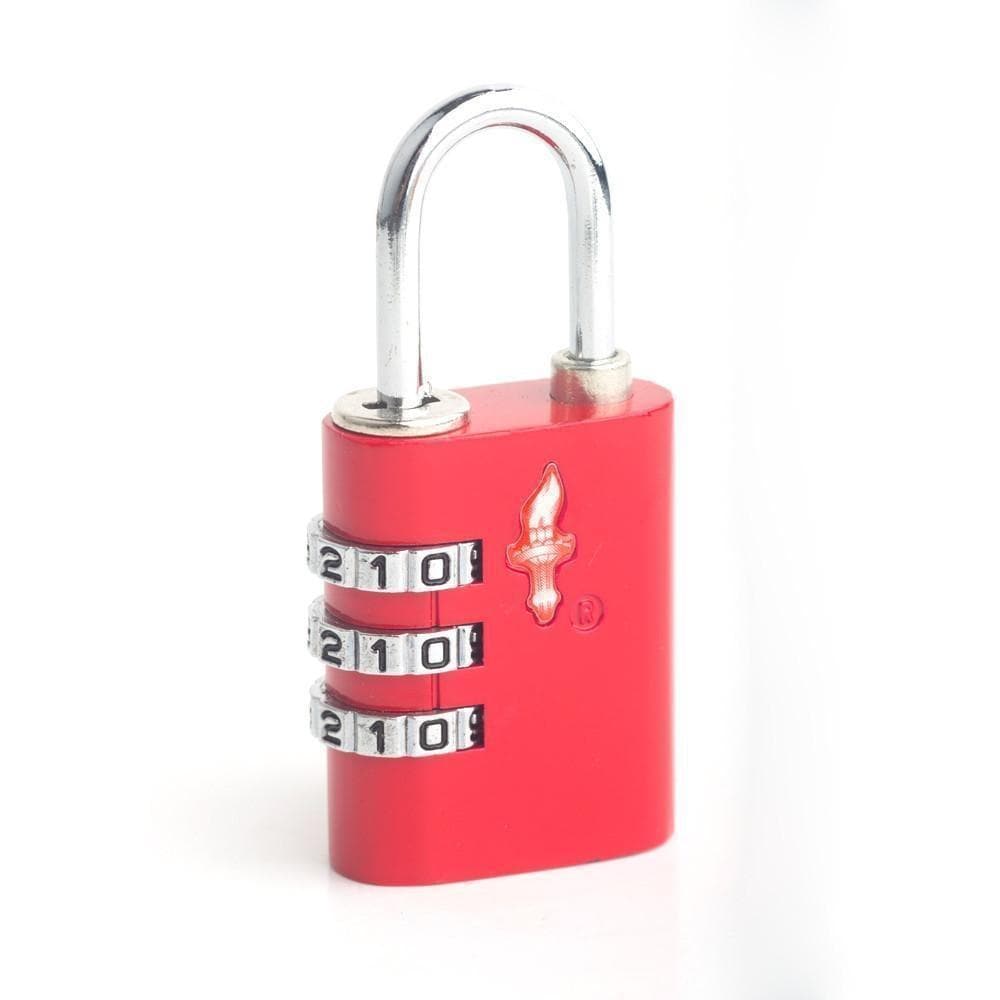 TSA Lock 3 Dial Single - Red - Love Luggage