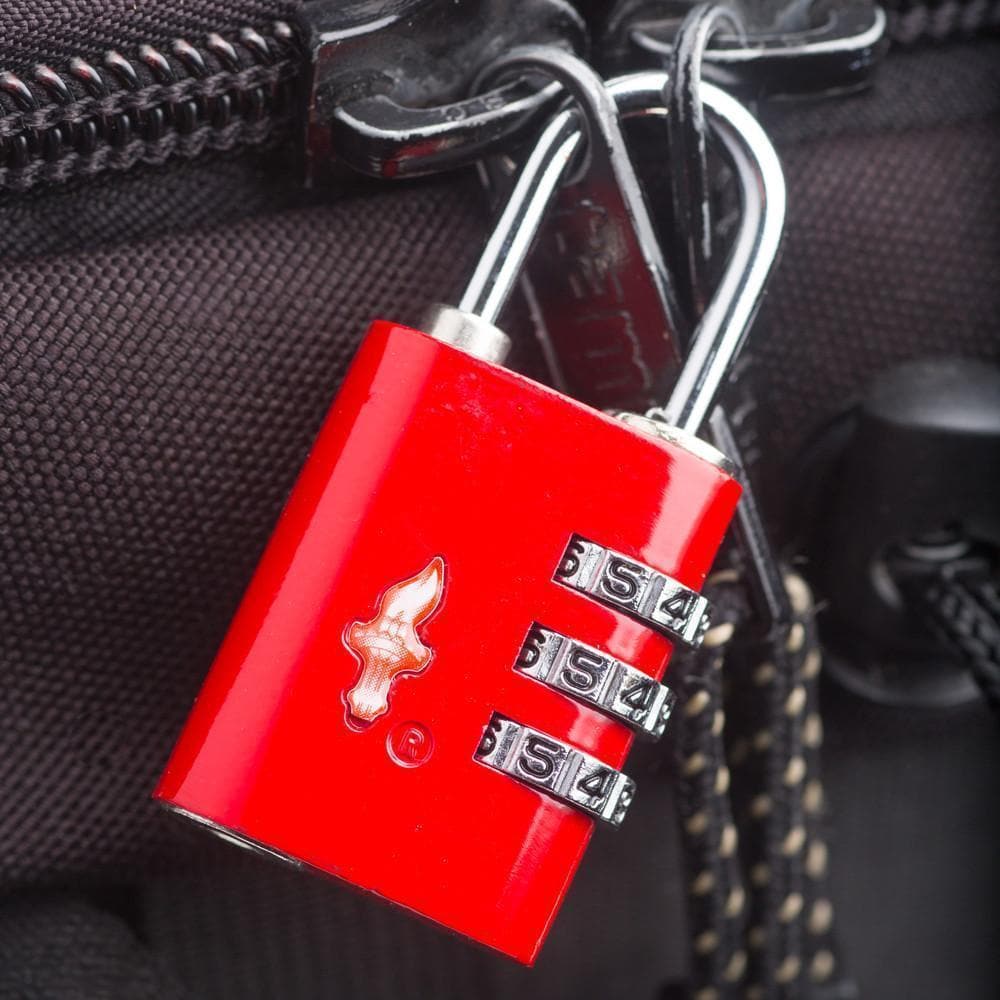 TSA Lock 3 Dial Single - Red - Love Luggage