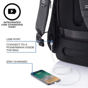 XD Design Bobby Hero XL 17" Anti - theft Laptop Backpack - Grey - Love Luggage